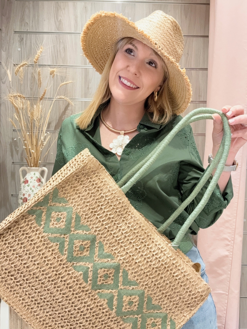 Bolso Étnico Verde Natural