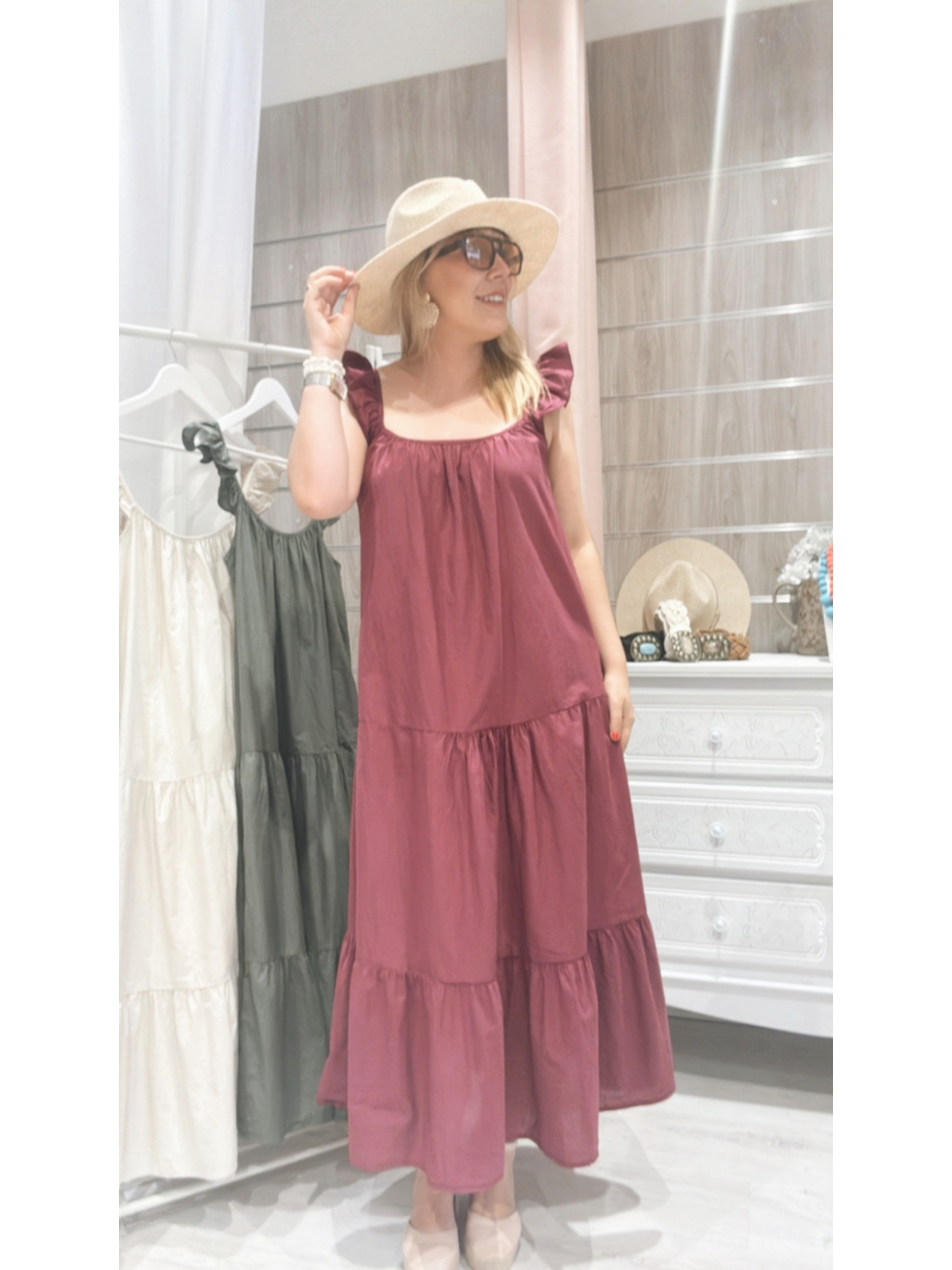 Vestido Maria Jose burdeos