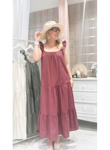 Vestido Maria Jose burdeos
