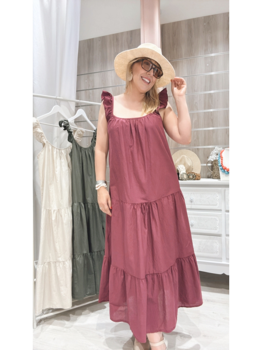 Vestido Maria Jose burdeos