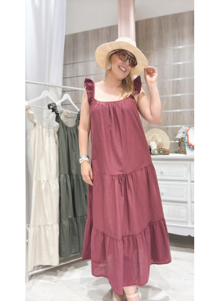 Vestido Maria Jose burdeos