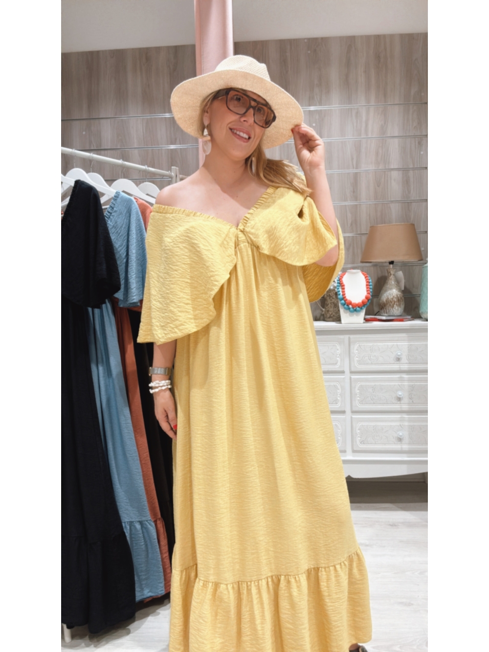 Vestido Jimena Mostaza