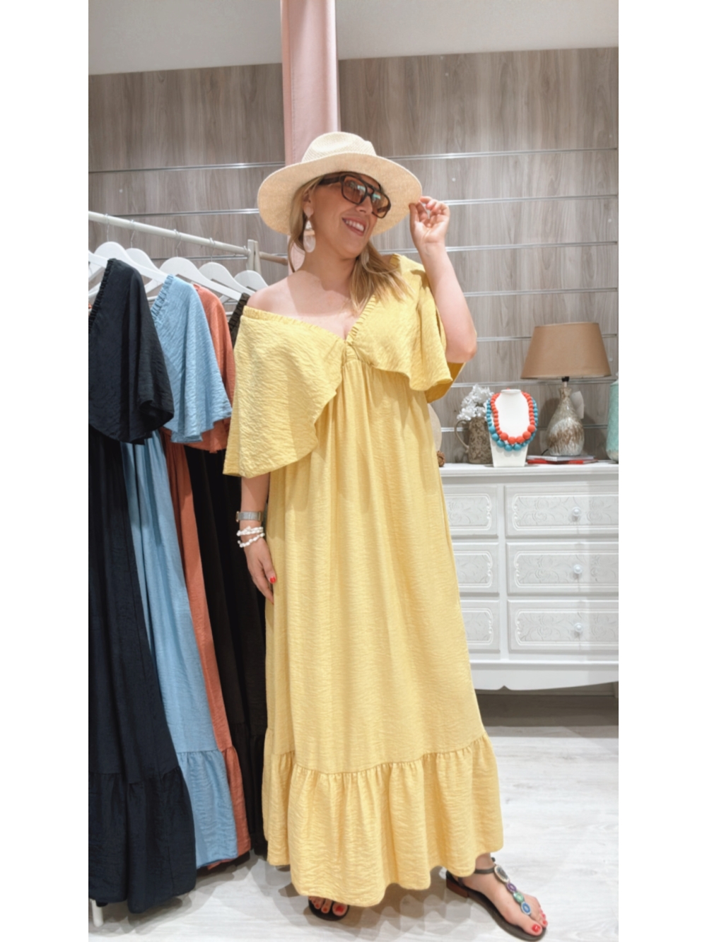 Vestido Jimena Mostaza
