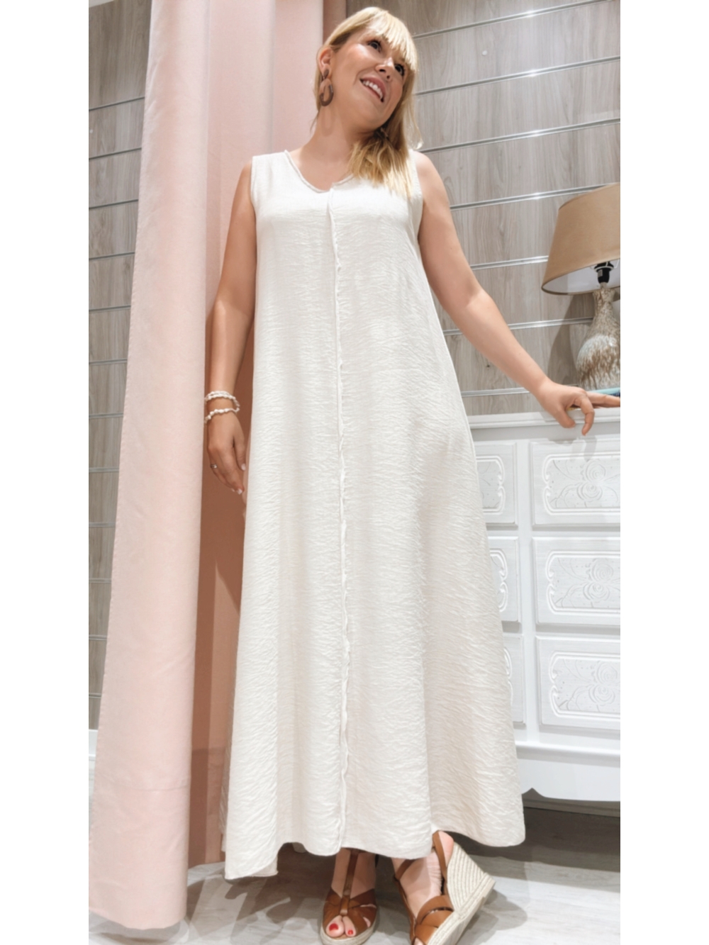 Vestido Paula Beige