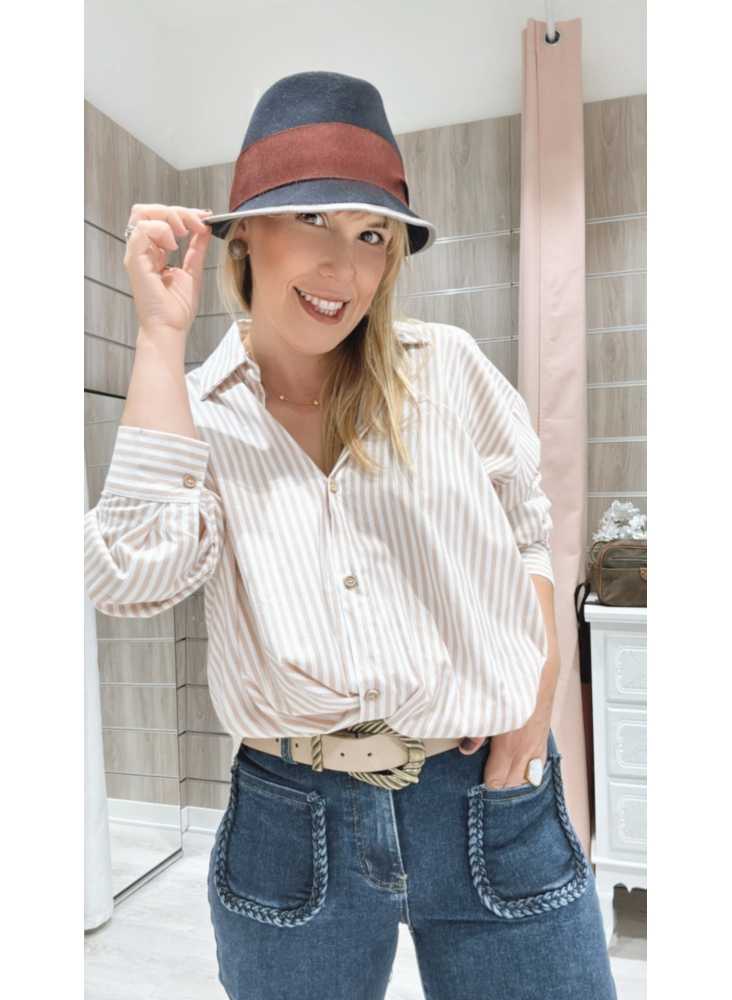 Camisa Vera Rayas Beige