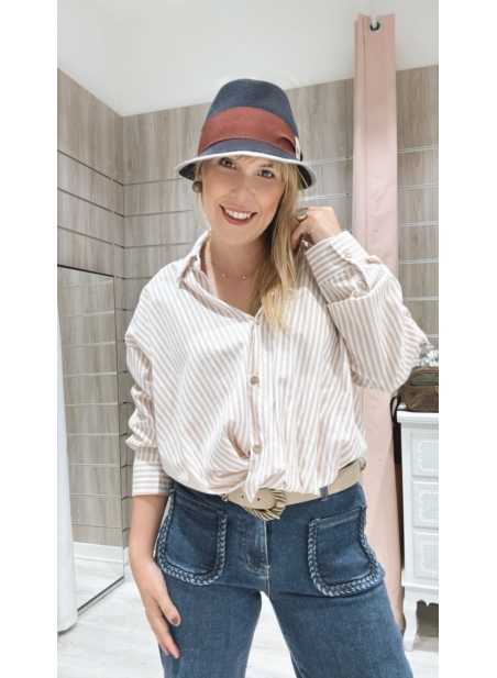 Camisa Vera Rayas Beige