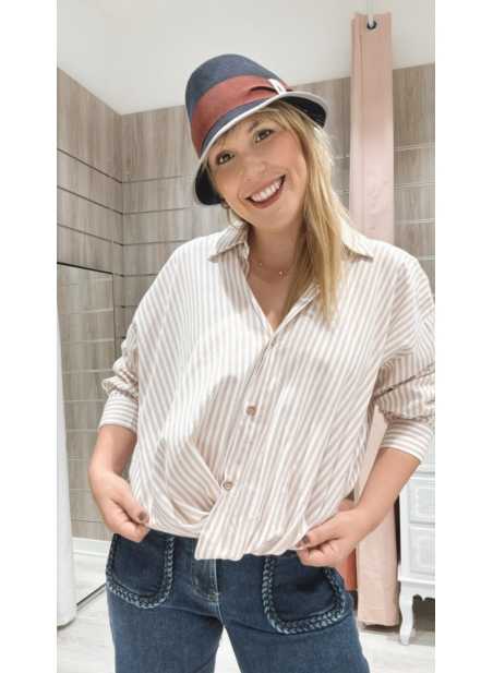 Camisa Vera Rayas Beige