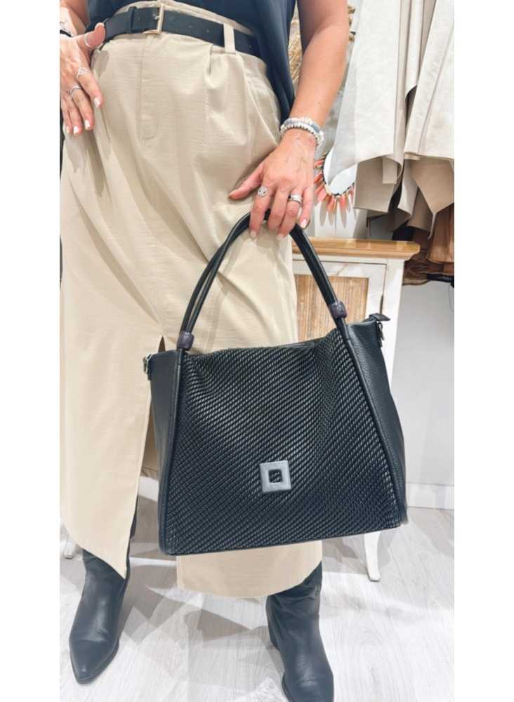 Bolso shopper Julia en azul marino, amplio y elegante.