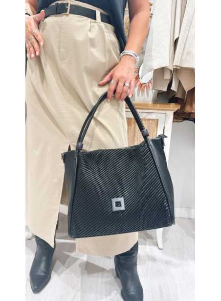 Bolso shopper Julia en azul marino, amplio y elegante.