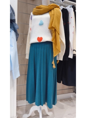 Falda Carlota Azul Petróleo