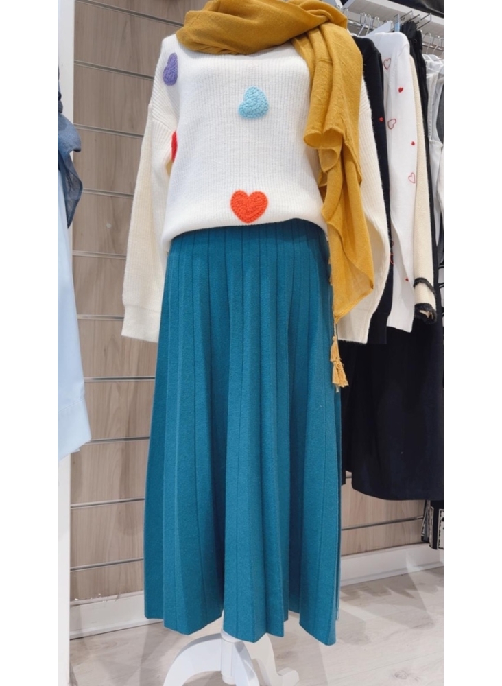 Falda Carlota Azul Petróleo de Le Munir. Falda Carlota Azul Petróleo de Le Munir.