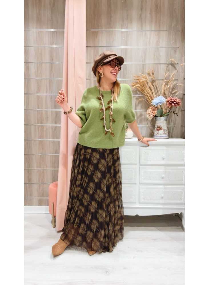 Cintura elástica y tejido fluido de la Falda Aurora Cintura elástica y tejido fluido de la Falda Aurora